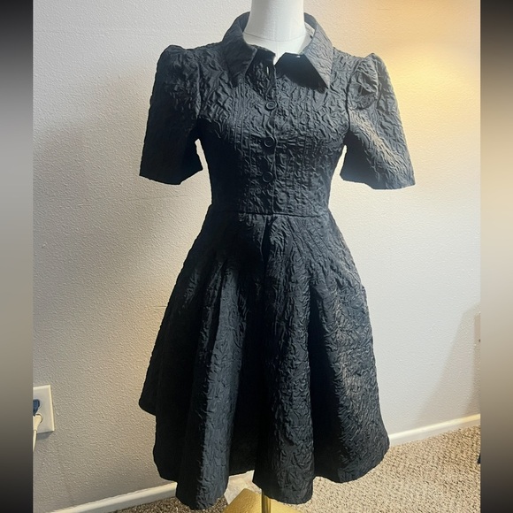 Dior Black Textured Midi Dress - Picture 1 of 8
